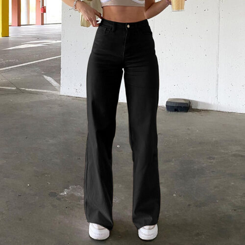 Spice Girl Style High Waist Slim Jeans Bell Bottoms