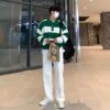 Striped Polo Sweater Men's Autumn And Winter Lapel
