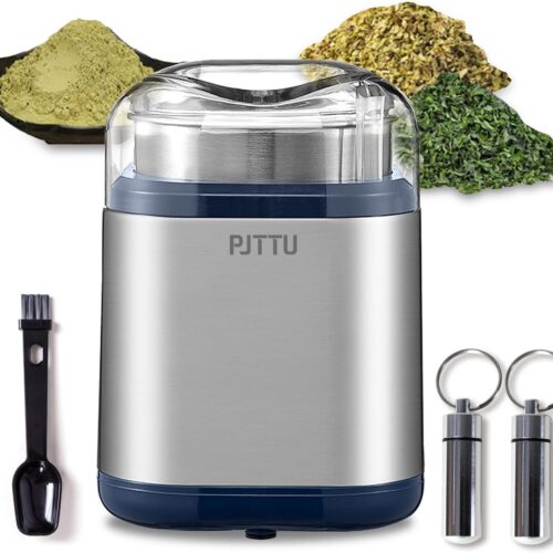 Electric Grinder For Herb,pice,Pollen And Coffee Fast Grinding For Flower Buds,Dry Spices,And Herbs Compact Size  Silver