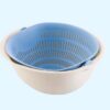 Portable detachable double-layer hollow fruit and vegetable cleaning drain basket Washed rice noodles