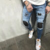 Men's ripped blue jeans