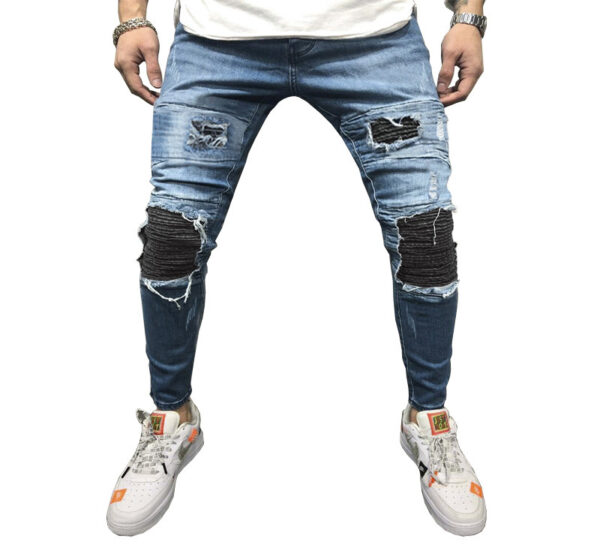 Men's ripped blue jeans