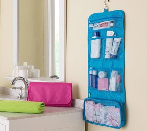 Travel Foldable Hanging Makeup Organizer Bag Portable Toilet Cosmetic Bag Storage Organiser for Outdoor Camping