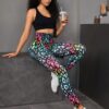 Printed Seamless Yoga High Waist Hip Lift Trousers