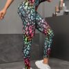 Printed Seamless Yoga High Waist Hip Lift Trousers