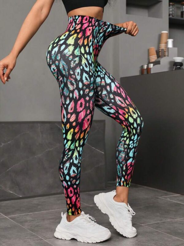 Printed Seamless Yoga High Waist Hip Lift Trousers