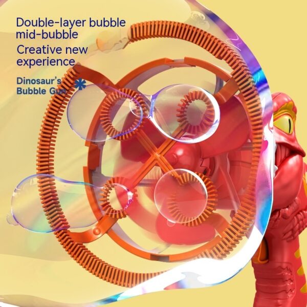 Fan Dinosaur Bubble Machine Bubble Blowing Toy Children's Handheld Bubble Machine New Cartoon Blowing Bubble Gun Toy Gift