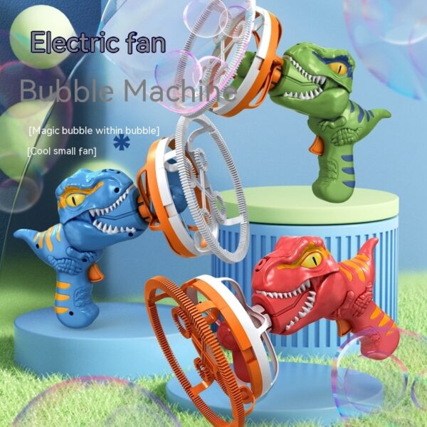 Fan Dinosaur Bubble Machine Bubble Blowing Toy Children's Handheld Bubble Machine New Cartoon Blowing Bubble Gun Toy Gift