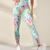 Printed Seamless Yoga High Waist Hip Lift Trousers