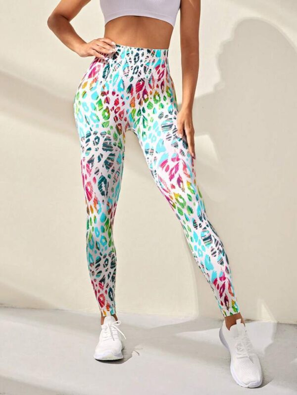 Printed Seamless Yoga High Waist Hip Lift Trousers