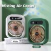 Air Conditioning Fan Desk Misting Fan Air Cooler Cooling USB Rechargeable Humidifier Portable Spray Fan With 3 Wind Speeds Mist Fan For Home